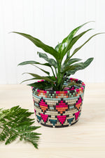 Handwoven Raffia Planter Baskets