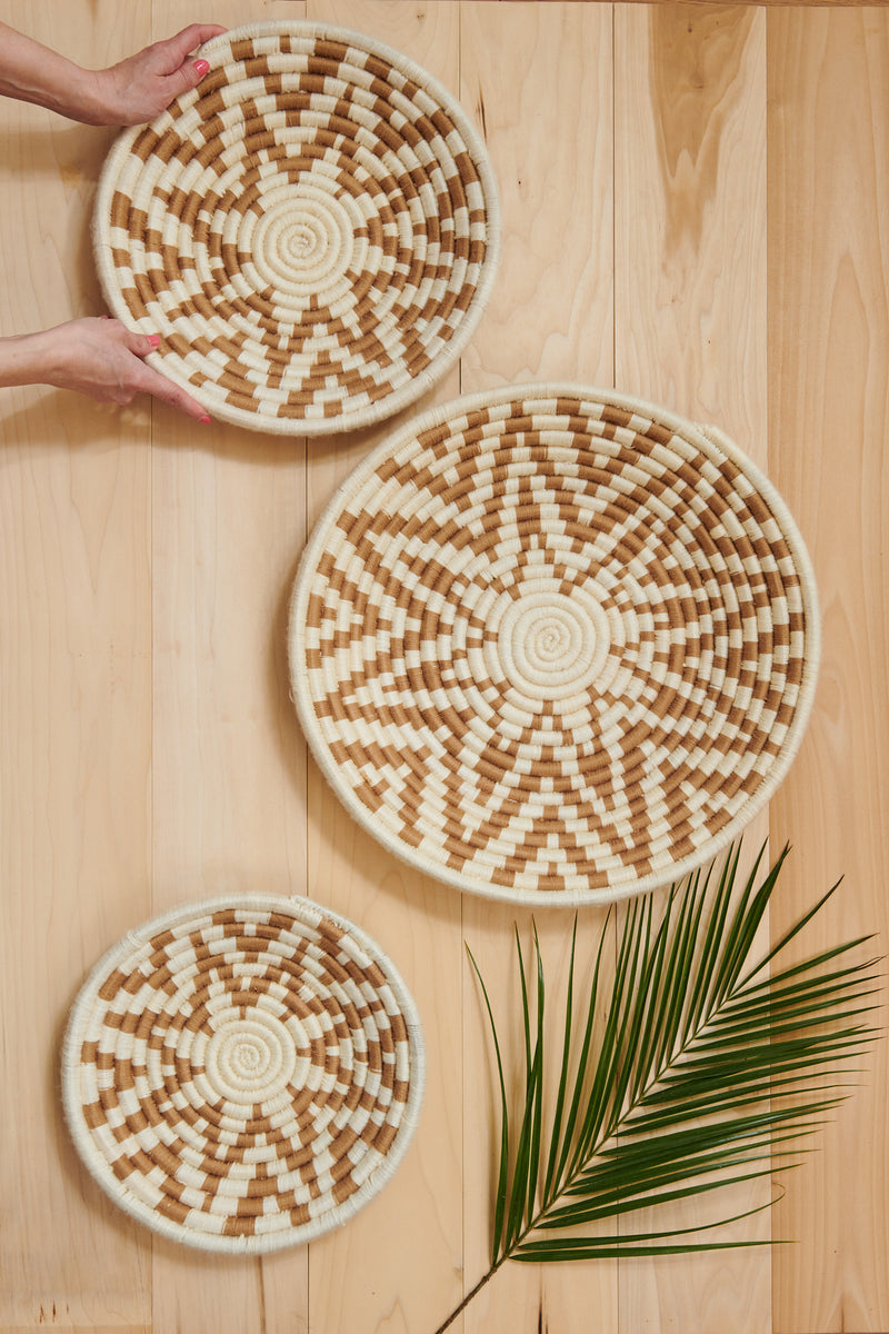 Ivory Sand Moroccan Wool Baskets