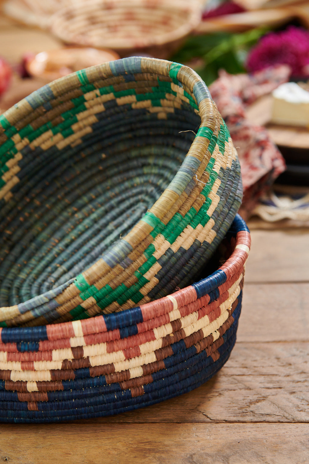 Handwoven Bread Basket Indigo
