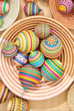 Handwoven Multicolor Jipi Palm Christmas Ornament