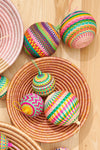 Handwoven Multicolor Jipi Palm Christmas Ornament