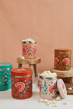 Handpainted Kashmiri Floral Canisters