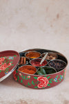 Handpainted Kashmiri Floral Spice Tins