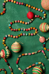 Handwoven Red & Green Jipi Palm Christmas Ornament