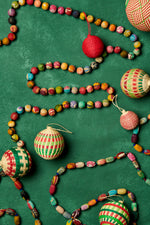 Handwoven Red & Green Jipi Palm Christmas Ornament