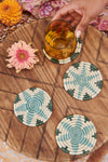 Winter Star Handwoven Coasters