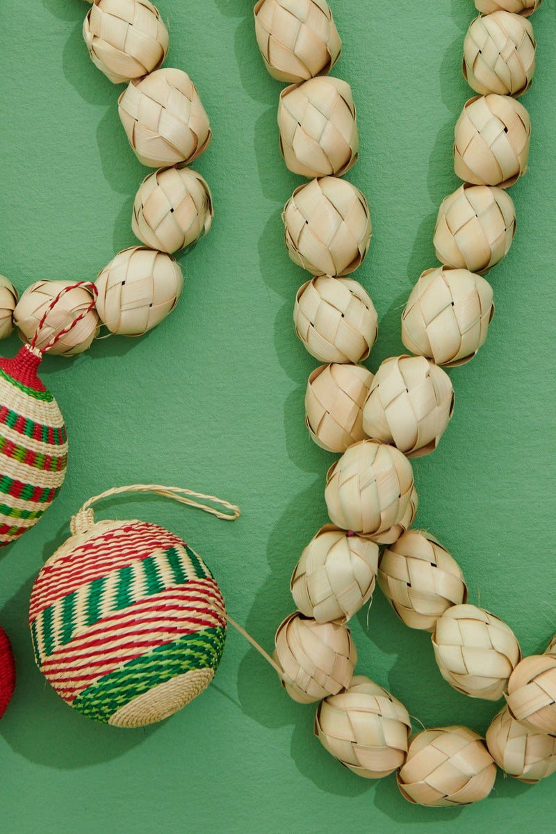 Handwoven Straw Bead Garland