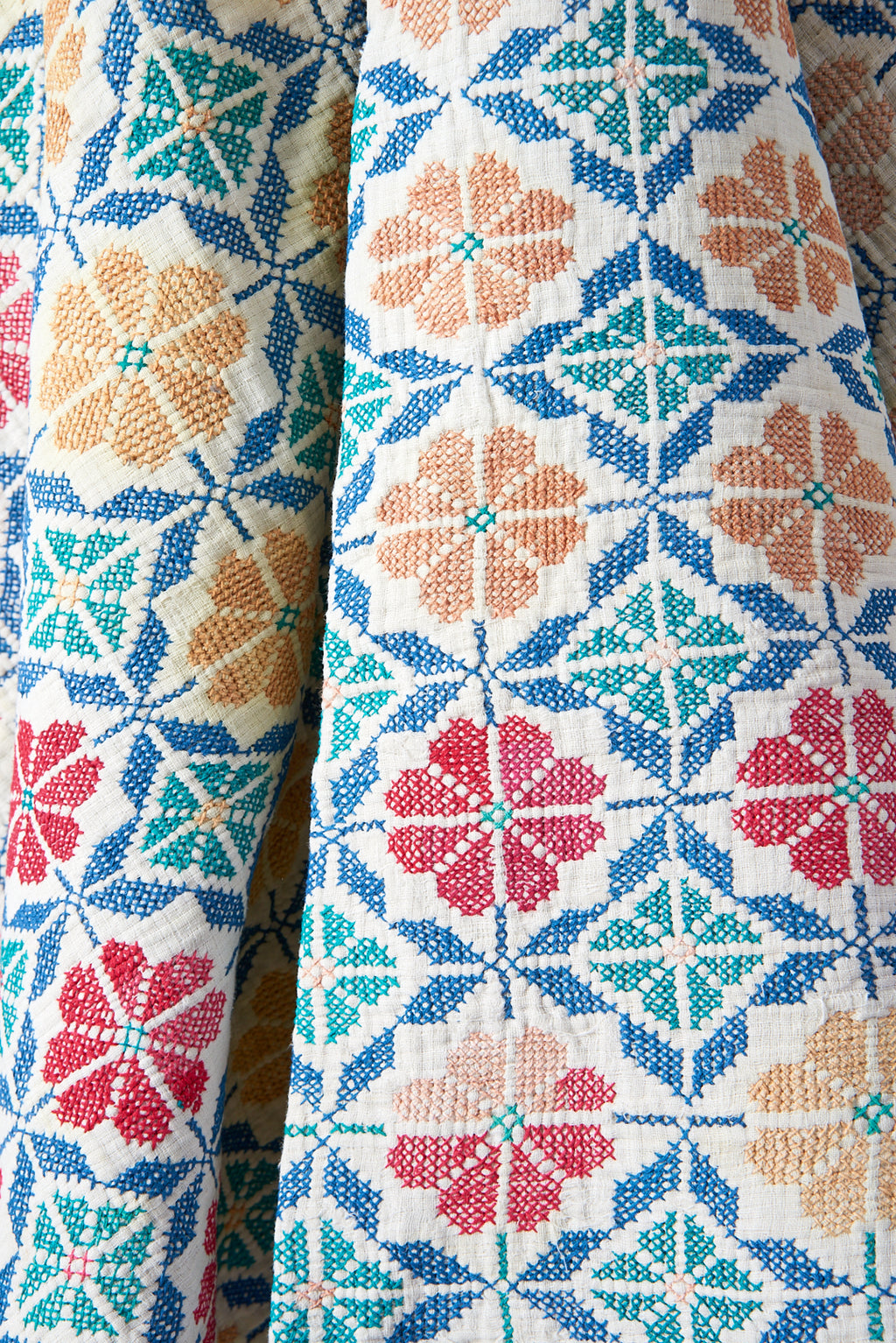 Embroidered Rare Vintage Kantha Quilt Frida