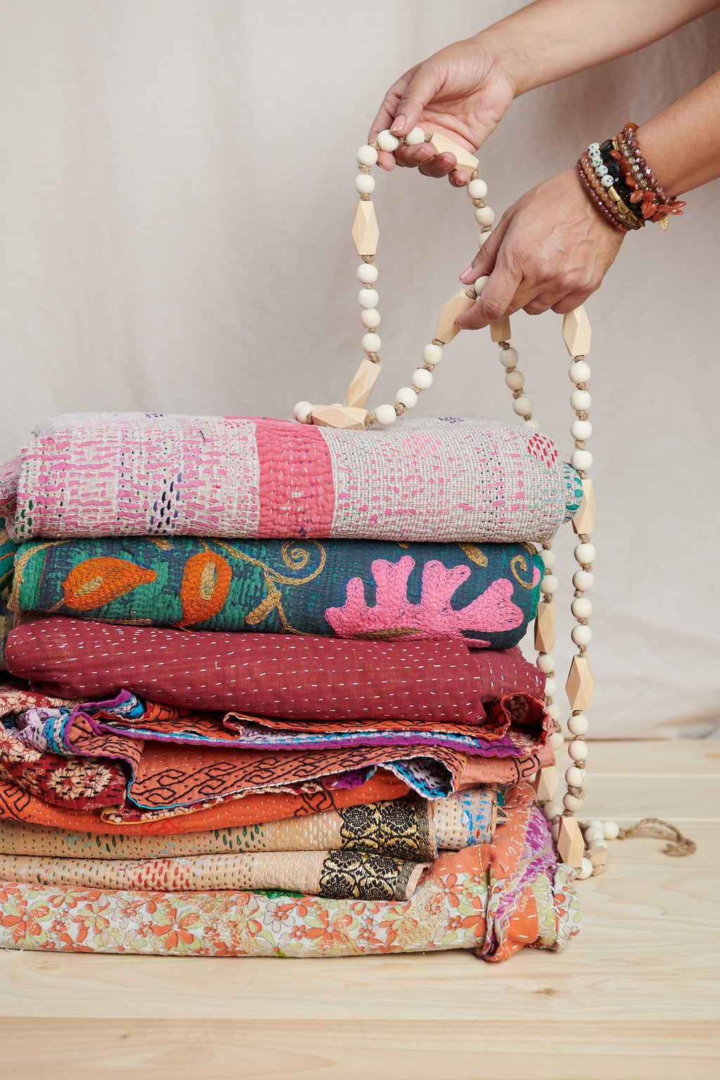 Vintage Kantha Quilt Pushpa