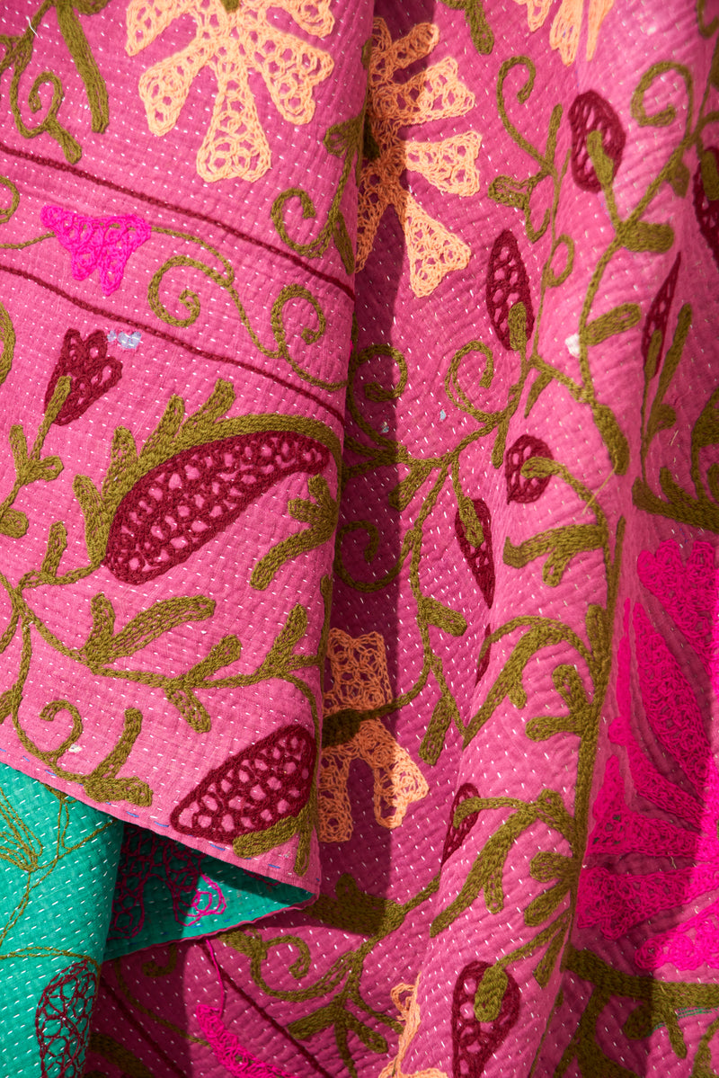 Vintage Suzani Kantha Quilt Bavishni