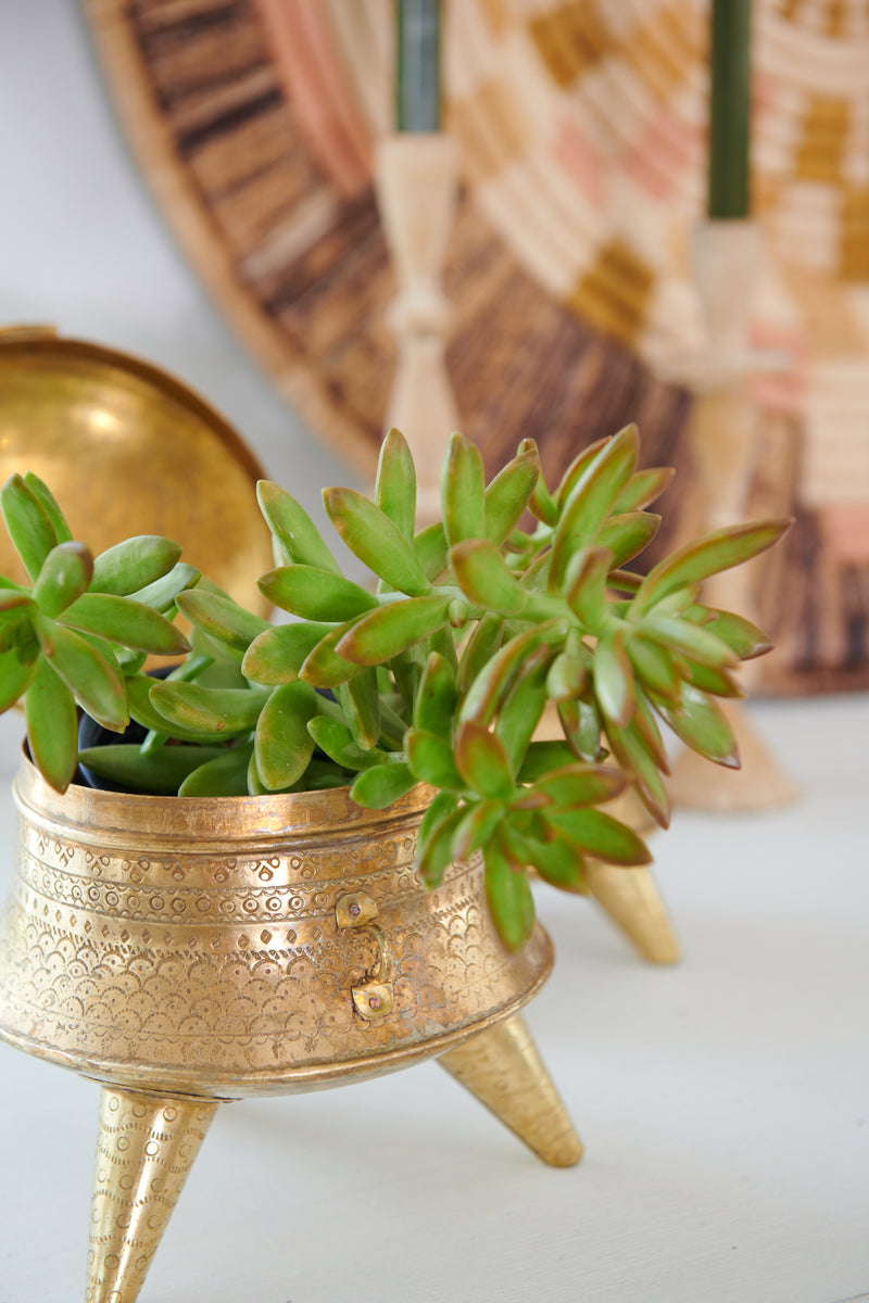 Hand Etched Vintage Brass Box