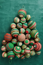 Handwoven Red & Green Jipi Palm Christmas Ornament