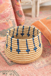Handwoven Planter Basket Natural Indigo