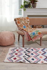 Handwoven Moroccan Cotton Mini Rug