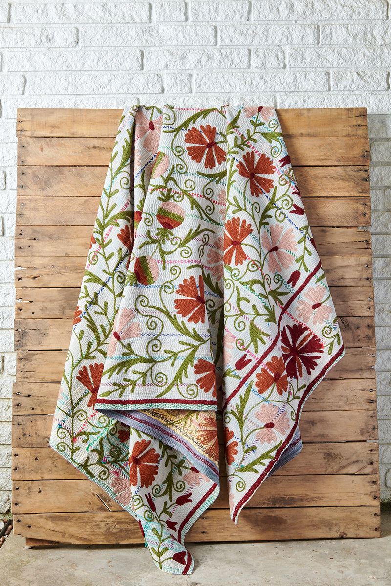 Vintage Suzani Kantha Quilt Aahana