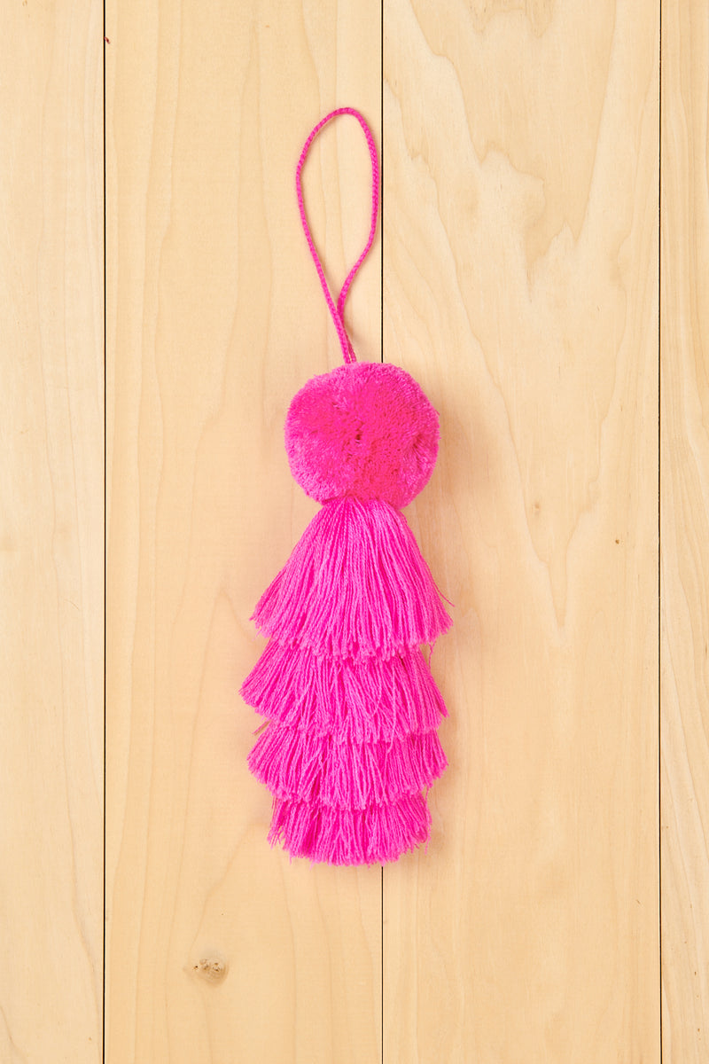 Pom Pom Tassel Hot Pink