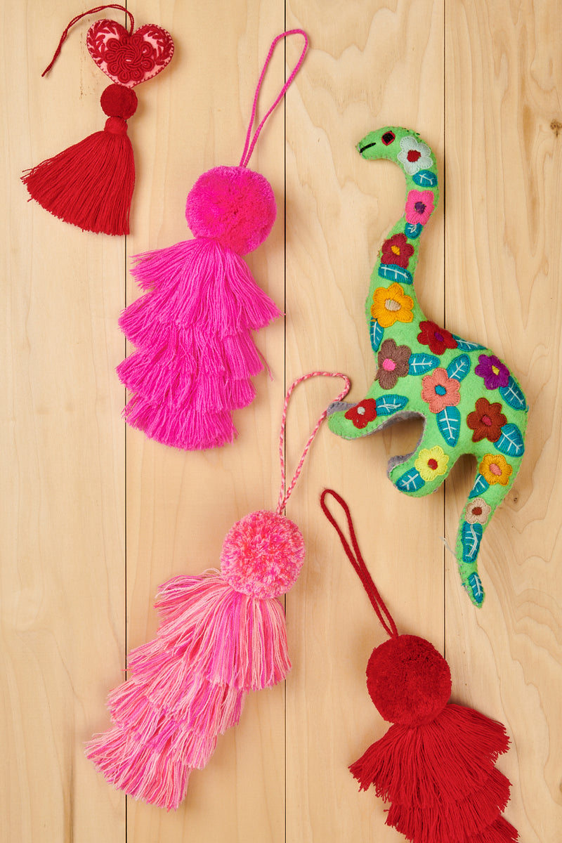 Pom Pom Tassel Hot Pink