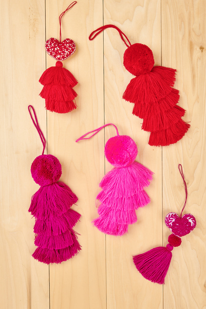 Pom Pom Tassel Hot Pink