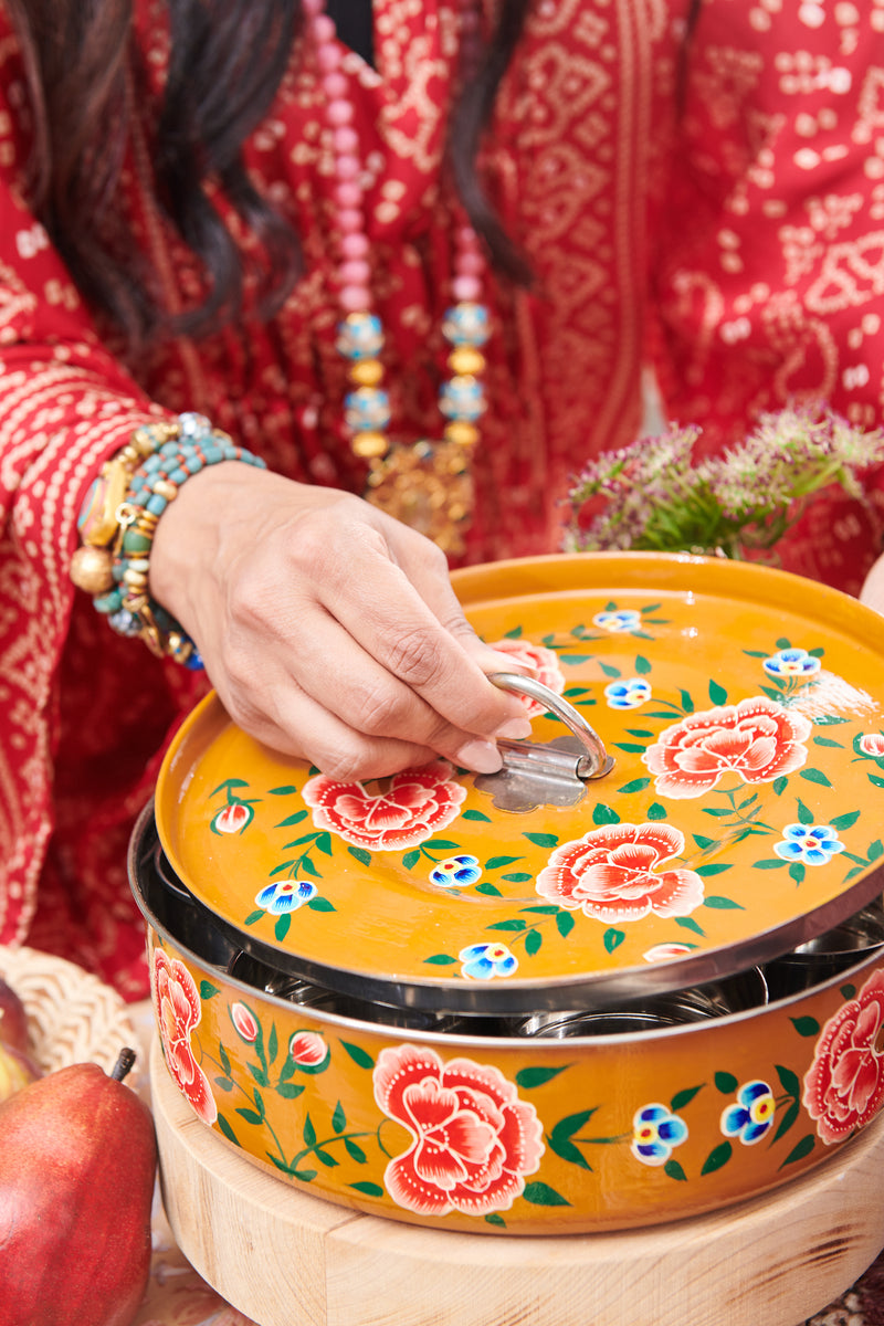 Handpainted Kashmiri Floral Spice Tins