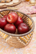 Handwoven Oval Storage Basket Walnut Maize