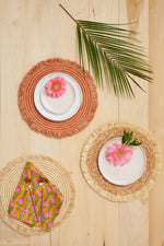 Peach Fringe Basket Charger Placemat