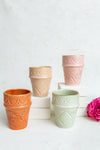 Moroccan Beldi Etched Ceramic Cups