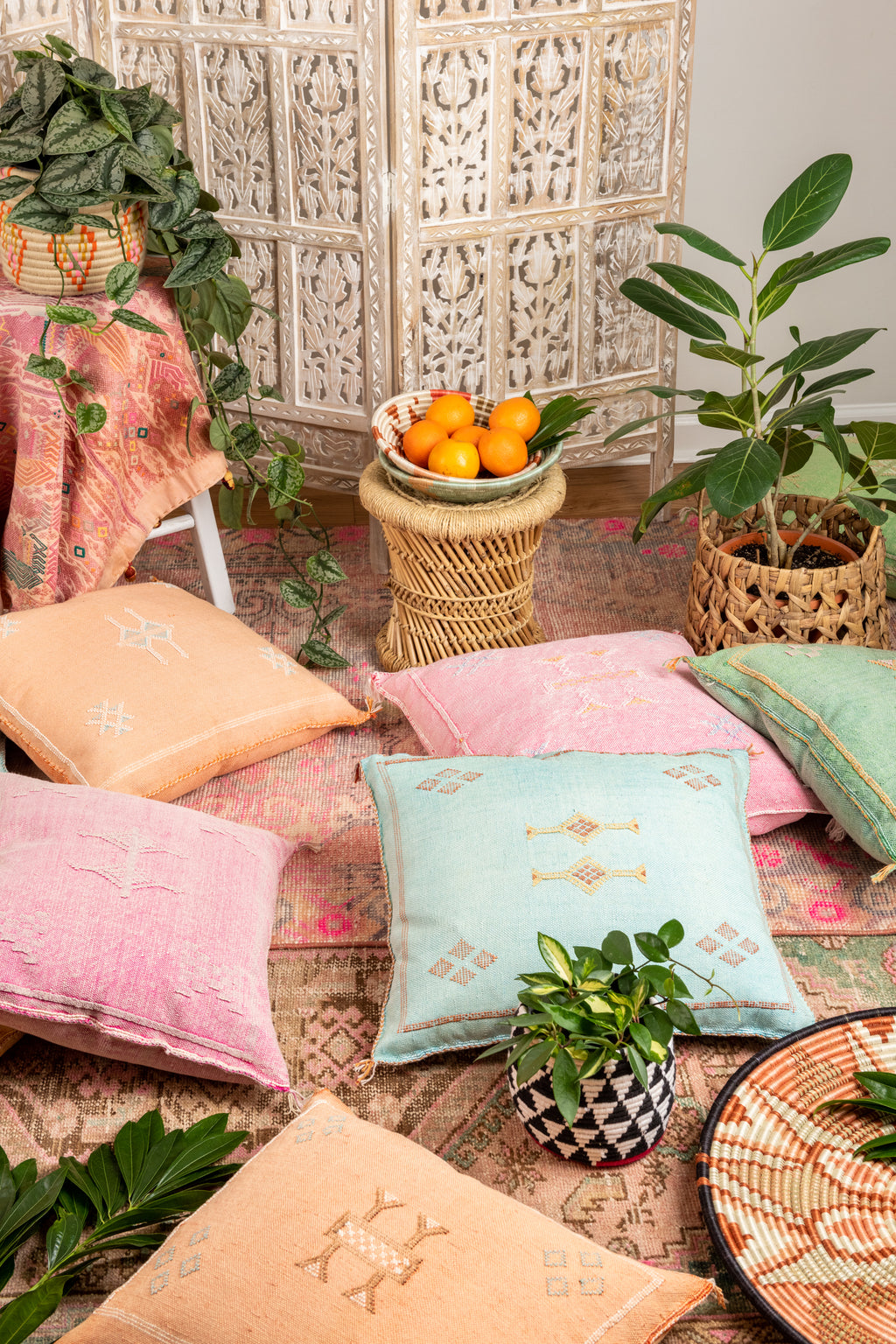 Moroccan Cactus Silk Pillows