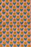 Hand Block Printed Linen Pillows Pink Marigold