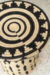Handwoven Basket Side Table Maya Natural Black