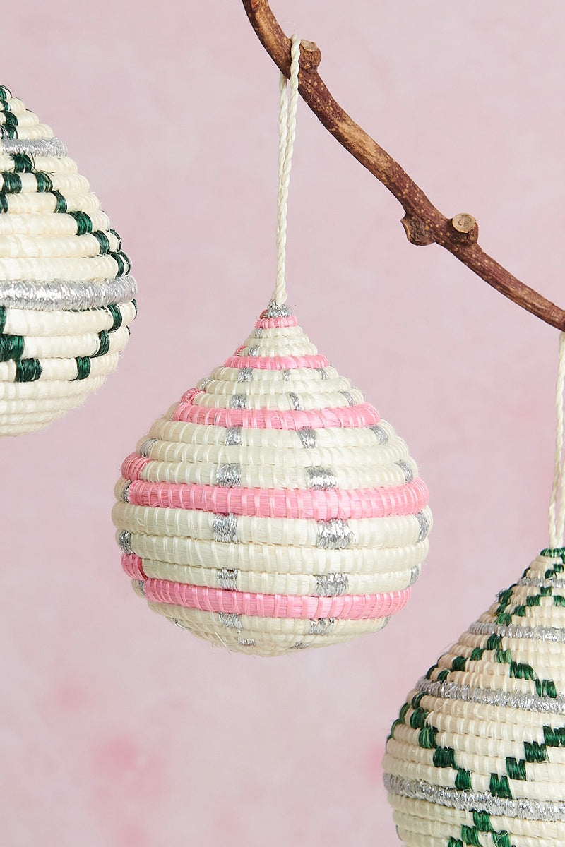 Handwoven Basket Bulb Ornament